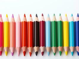 Isolated color pencils on white background, AI Generative photo