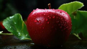 A deliciously ripe red apple, AI Generative photo