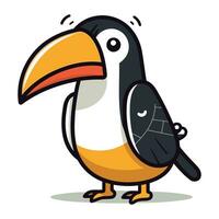 Toucan Bird Cartoon Mascot Character Vector Illustration.