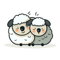 Cute sheep cartoon vector illustration. Cute cartoon sheep with sheep.