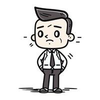 Stressed Businessman   Retro Cartoon Vector Illustration