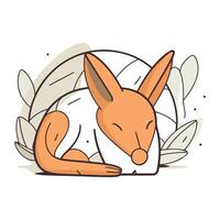 Cute kangaroo in doodle style. Vector illustration.