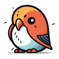 Cute cartoon bird. Vector illustration isolated on a white background.