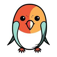 Cute little bird isolated on white background. Cartoon vector illustration.