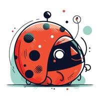 Ladybug. vector illustration. Cute cartoon ladybird with face.