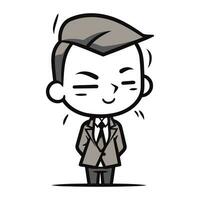 Businessman crying   Vector Cartoon Illustration of a Businessman Crying