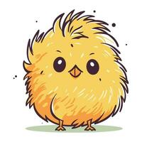 Cute little chick. Vector illustration. Isolated on white background.