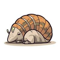 Cartoon funny little tortoise. Vector illustration of cute animal.