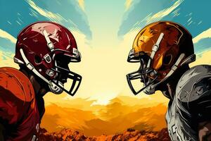 Thanksgiving football rivalries vintage posters sports inspired hues background with empty space for text photo