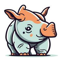 Cute Bull Cartoon Mascot Character. Vector Illustration.