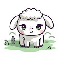 linda oveja dibujos animados vector ilustración. linda granja animal personaje.