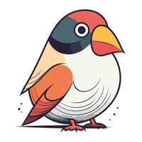 Bullfinch cartoon vector illustration. Isolated on white background.