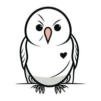 Cute cartoon owl on white background. Vector illustration for your design