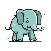 Cute cartoon elephant. Vector illustration isolated on a white background.