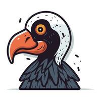 Illustration of a vulture head on a white background. Vector illustration.