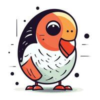 Cute little parrot character. Vector illustration in flat style.