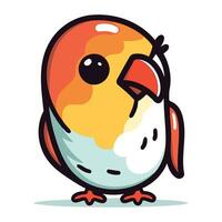 Cute cartoon bird. Vector illustration isolated on a white background.