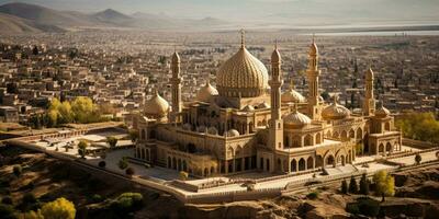 a beautiful and luxurious miniature mosque, Generative AI photo