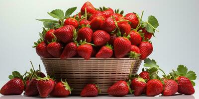 a collection very fresh strawberry fruit, Generative AI photo