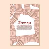 Ramen noodle red texture poster template. Japanese, Chinese wavy background. vector