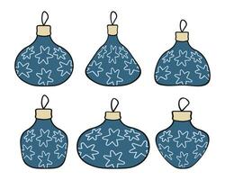 Image of Christmas tree ornaments in different shapes vector