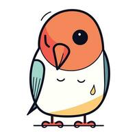 Cute cartoon parrot. Vector illustration isolated on white background.