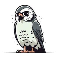 Vector illustration of an owl in cartoon style. Isolated on white background.