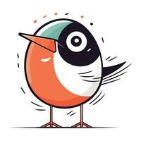 Cartoon funny bird. Vector illustration isolated on white background. Flat design.