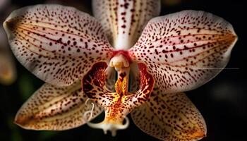 tranquilo escena de manchado orquídea elegancia y belleza generado por ai foto