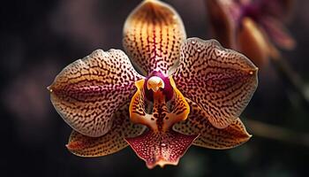 Exotic moth orchid displays elegance in nature generated by AI photo