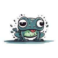 Frog cartoon character. Vector illustration isolated on a white background.