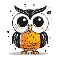 Cute cartoon owl. Vector illustration isolated on a white background.