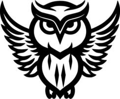 Owl - Black and White Isolated Icon - Vector illustration