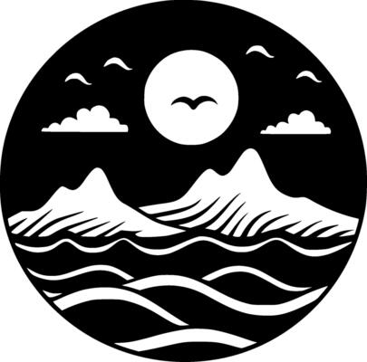 Ocean - Minimalist and Flat Logo - Vector illustration