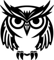 Owl - Black and White Isolated Icon - Vector illustration