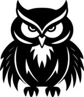 Owl, Black and White Vector illustration