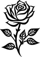 Flower, Black and White Vector illustration