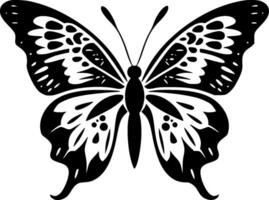 mariposa - negro y blanco aislado icono - vector ilustración