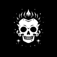 Skull - Black and White Isolated Icon - Vector illustration