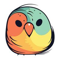 Cute cartoon parrot. Vector illustration on a white background.