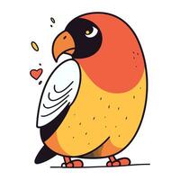 Vector illustration of a bullfinch. Cute cartoon character.