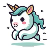 Cute unicorn. Vector illustration in cartoon style. Isolated on white background.