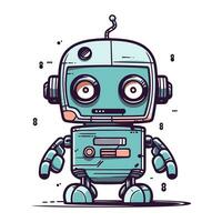 Cute cartoon robot. Vector illustration of a robot. Cute robot.