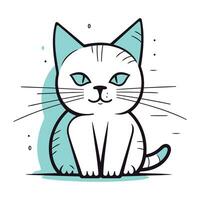 Cute cartoon cat. Vector illustration isolated on a white background.