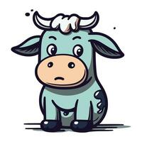 linda dibujos animados vaca. vector ilustración de un linda dibujos animados vaca.