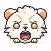 Hamster Cartoon Character Vector. Cute Hamster Face Emotion Icon vector