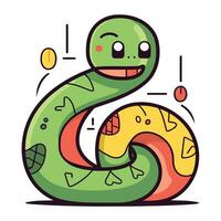 Snake vector illustration. Cute cartoon snake character. Vector illustration.