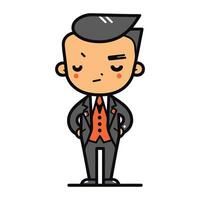 businessman in suit cartoon character vector illustration design. doodle business man icon