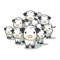 Cute cartoon cow on white background. Vector illustration.eps10