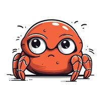 Cute cartoon crab. Vector illustration. Isolated on white background.